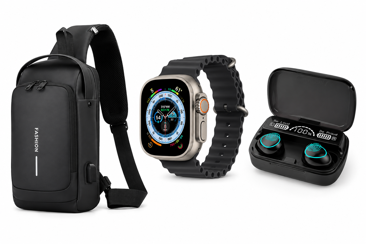 BOLSO ANTIROBO+AUDIFONO M10+RELOJ T20 4