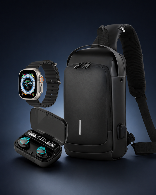 BOLSO ANTIROBO+AUDIFONO M10+RELOJ T20 4