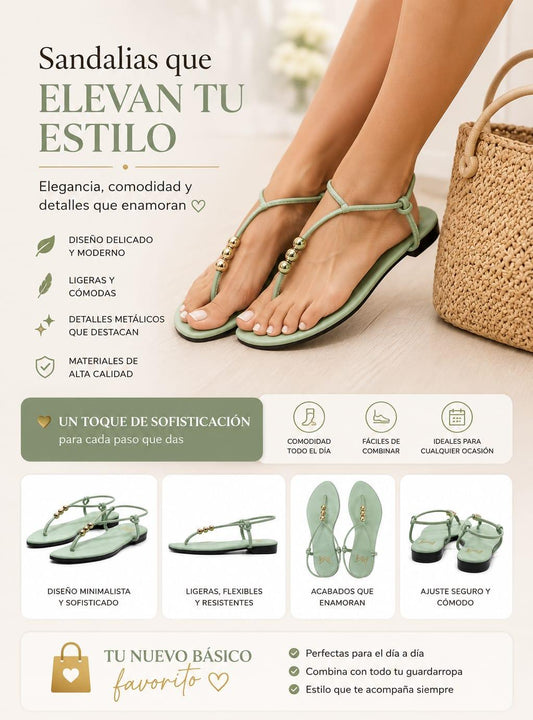 Sandalia Mujer MTK Luna Verde Menta